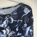 St. John  Women’s‎ Blue Floral Cowl Neck Blouse Size M Photo 5