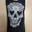 Fifth Sun Black/White Sugar Skull Muscle Tank, Women's S Photo 1