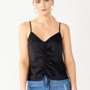 Nine West  Ruched Center Satin Tank black Size Small Photo 8