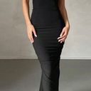 BLACK ONE SHOULDER BACKLESS FORMAL MAXI DRESS WITH SCARF Photo 1