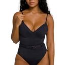 Good American NWT  Wire Cup Belted One Piece Swimsuit in Black - Size 4 (XL) Photo 9