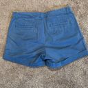 Banana Republic  Womens Khaki Chino Cuffed Shorts Summer Stretchy Blue Size 8 Photo 1