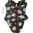 We Wore What NEW  Floral Underwire One-Piece Swimsuit black golden hour retro XL Photo 8