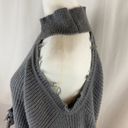 Entro Distressed Frayed Ripped Gray Oversized Grunge Sweater Women’s Size Small Photo 1