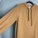 Nine West  Textured Pullover Hoodie Hooded Top Casual Tan XL Photo 4