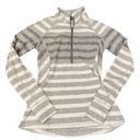 Lululemon  1/2-zip Pullover Top size 6 Gray Stripe Race Your Pace Base layer Photo 1