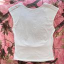 y2k white backless short sleeve top Photo 2