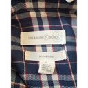 Treasure & Bond  Destroyed Boyfriend Plaid Flannel Long Sleeve Shirt Women's Larg Photo 4