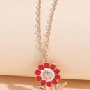 Wish Flower Make a  Fashion Necklace, Gold, Red Enamel Photo 15