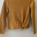 Madewell Ribbed Long Sleeve Front Knot Top Small Photo 6