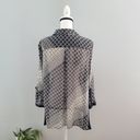 Style & Co . Women's Sheer Black & White Button Down Top L Photo 1