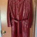 Vintage Red Leather Coat Size M Photo 0