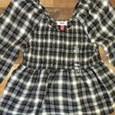 Tommy Hilfiger Tommy Jeans Womens Size Medium Plaid Peplum Smocked Top •Scoop Neck Long Sleeves Photo 15