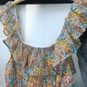 LC Lauren Conrad New Lauren Conrad Woman’s Floral Summertime Smocked Sleeveless Ruffle Blouse Photo 3