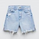 ZARA  HIGH RISE RIPPED DENIM SHORTS! Photo 0