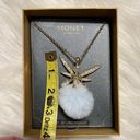 Monet  Fairy Pendant Necklace Gold Tone 32-34” chain in Box Photo 7