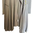 Umgee  Duster Womens Medium Beige Boho Waffle Knit Drape Cardigan Open Sweater Photo 3