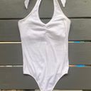 Hollister White Ribbed Halter Bodysuit Photo 0