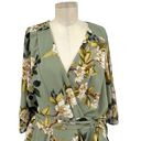 City Chic  Color Wrap Print Dress Sage Green Floral Print Plus Size 22 Photo 2