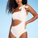 One Piece Women's One Shoulder Bow Cut Out  Swimsuit - Shade & Shore Off- Photo 6