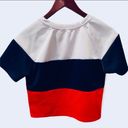 Red Fox Red White Blue Striped Crop Top Patriotic French M Photo 4