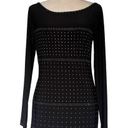 Cache  Studded Long Sleeve Tunic Womens Top Sz M Black Silver Y2k Embellished Photo 0