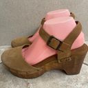 House of Harlow  1960 Cherub Clog Chestnut Brown Shoes Leather 9 M Ankle Strap Photo 3