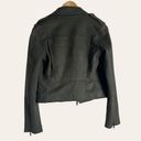 Banana Republic  Green Vegan Faux Suede Motorcycle Jacket Size XS Photo 6