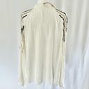 Free The Roses New  Sequin Striped Tassel Tie Peasant Top Ivory Black Gold Photo 7