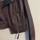 New Look NWT Chocolate Brown Faux Leather Jacket Photo 2