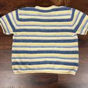 Christopher & Banks Vintage Yellow And Blue Short Sleeve Sweater  Photo 1