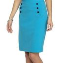 Nine West New!  Women's Button Detail Crepe Skirt Slim Fit Blue Pencil Skirt 2 Photo 0