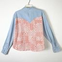 Wrangler Retro Yoked Denim & Pink Floral Print Cowgirl Barbie Western Shirt Photo 1