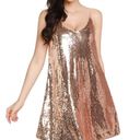 Champagne Sequin Slip On Sweetheart Dress Gold Photo 1