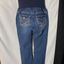 indigo. Blue Maternity Jeans Decorative Back Pockets Sm Photo 1