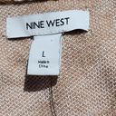 Nine West  Tan White Zebra Stipe Puff Sleeve Cardigan Size Large Photo 5