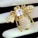 Joan Rivers VTG  Pave Crystal Clear Sim Diamond BEE PIN Brooch APRIL BIRTHSTONE Photo 2