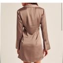 Abercrombie & Fitch Split Cuff Satin Shirt Dress Photo 2