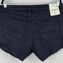 L'Agence L’Agence Audrey Mid Rise Raw Hem Jean Cutoff Shorts in Noir Black Size 31 NWT Photo 11