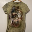 The Mountain  Wolf T-Shirt Green Tie Dye Shirt Native American Patriotic Size M Photo 0