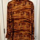 Dissh  Long Sleeve Brown Printed Top Blouse Size 6 Small Oversized Photo 7