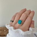 Boutique “Jolene” Southwestern Blue Turquoise Silver Ring 8.5 Cowgirl Maximalist Photo 10