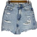 Pilcro  Urban Outfitters Destroyed Denim Mini Skirt Distressed Ripped Women’s 4 Photo 0