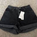 ZARA Black Mom Jean Shorts Photo 0