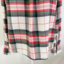 Aerie New  Flannel Plaid Pajama Button Up Shirt Soft Muslin Red Green Size Large Photo 13