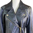 J.Crew  Mercantile Women's Jacket Sz M Black Moto Zip Front Coat Faux Leather Photo 1