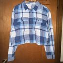 Roxy Cropped Flannel Shirt Size X-Large Photo 0