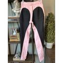 MUGLER Two Tone Twist Panel High Rise Denim Stretch Jeans Pink Black FR 40 US 8 Photo 9