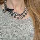 American Vintage Vintage “Ingvena” Black Dark Pearl Necklace Heavy Glass Metallic Romantic Classic Photo 9