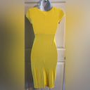 See You Monday  Los Angeles Women’s Midi Knit Yellow Bodycon Dress Size Small‎ Photo 3